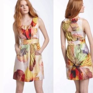 Anthropologie Leifsdottir "Spotted Silk Dress" 100% silk size 6 pastel dainty